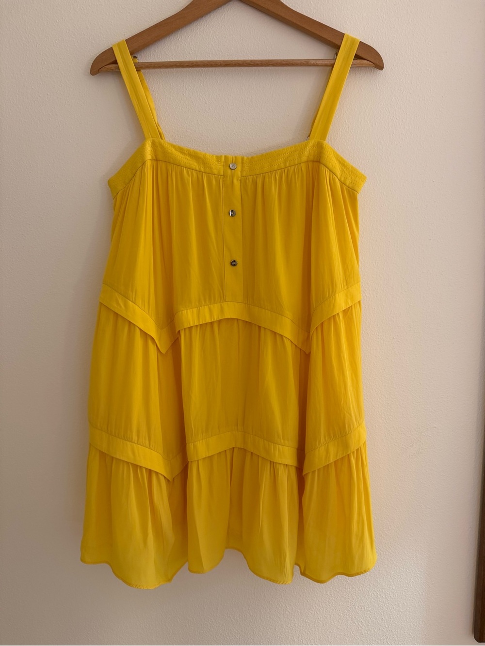 Ramy Brook Bright Yellow Button-Front Top or swim cover-up mini dress M beach